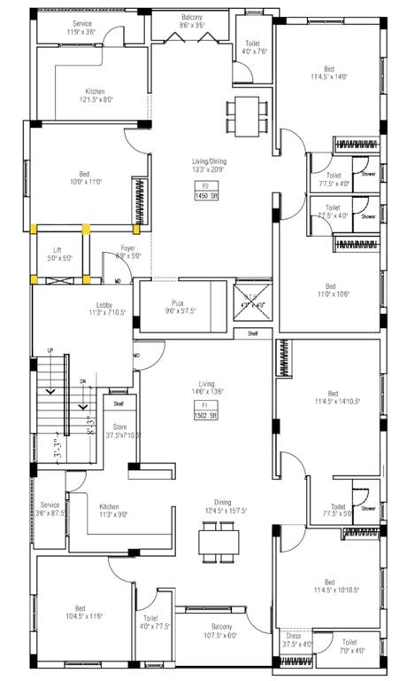  classic delight flats Classic Delight Flats Cluster Plan For 1st Floor