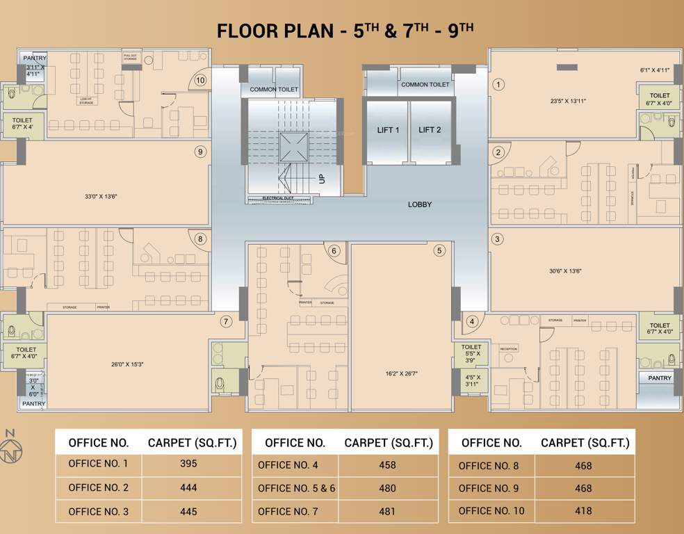  business 78 Damji Shamji Business 78 Cluster Plan From 5th To 7th And 9th Floor