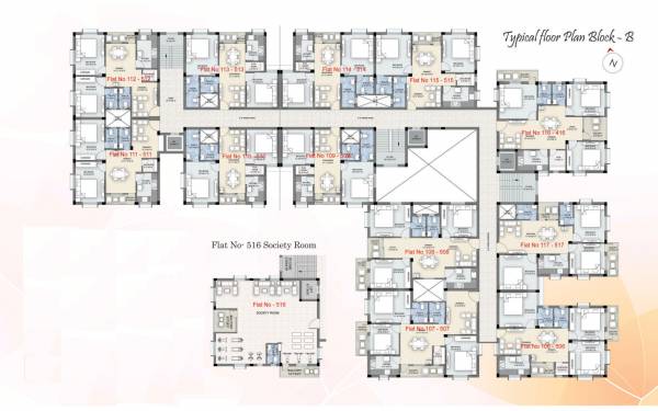  padmananda-palace Block B Cluster Plan from 1st to 5th Floor