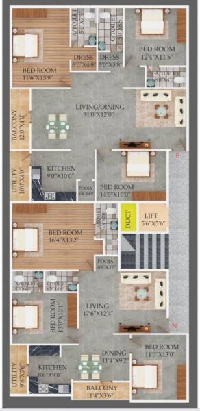  sai-bhawan Sai Bhawan Cluster Plan for Typical Floor