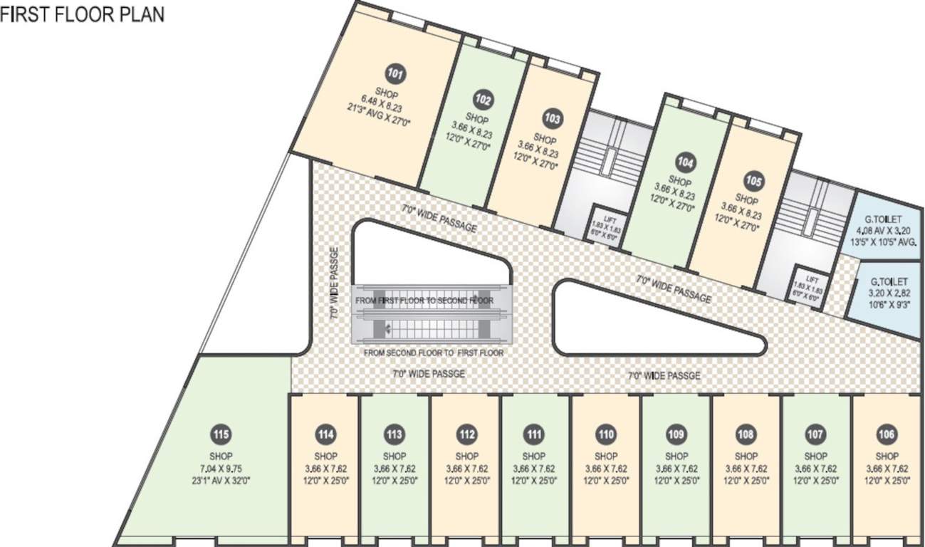  agarwal business hub Agarwal Business Hub Cluster Plan For 1st Floor