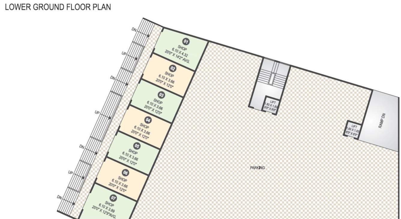  agarwal business hub Agarwal Business Hub Cluster Plan For Lower Ground Floor