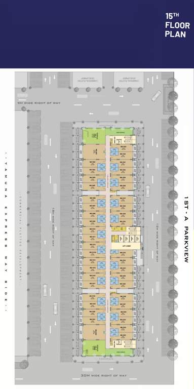 aero suites Gaur Aero Suites Cluster Plan For 15th Floor