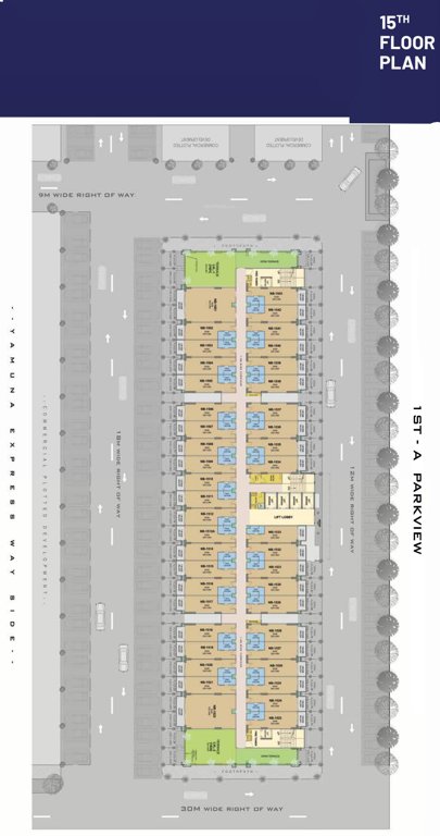 aero suites Gaur Aero Suites Cluster Plan For 16th Floor