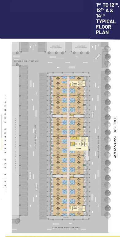 aero suites Gaur Aero Suites Cluster Plan From 1st To 12th Floor, 12thA And 14th Floor