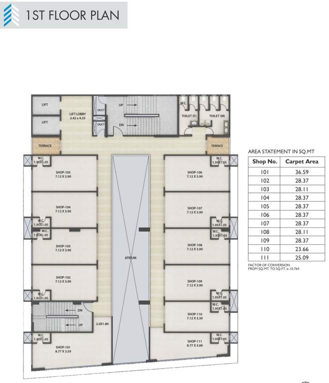  magnolia business centre F Wing Cluster Plan For 1st Floor