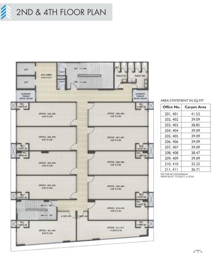  magnolia-business-centre F Wing Cluster Plan For 2nd And 4th Floor