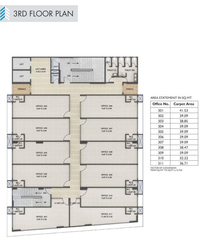  magnolia business centre F Wing Cluster Plan For 3rd Floor