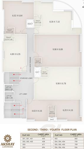  landmark Akshay Landmark Cluster Plan From 2nd To 4th Floor