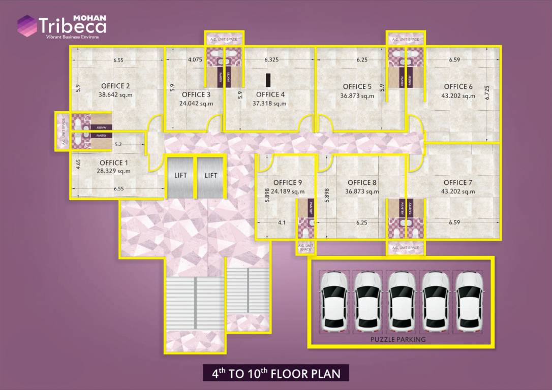  tribeca Wing A And B Cluster Plan from 4th to 10th Floor