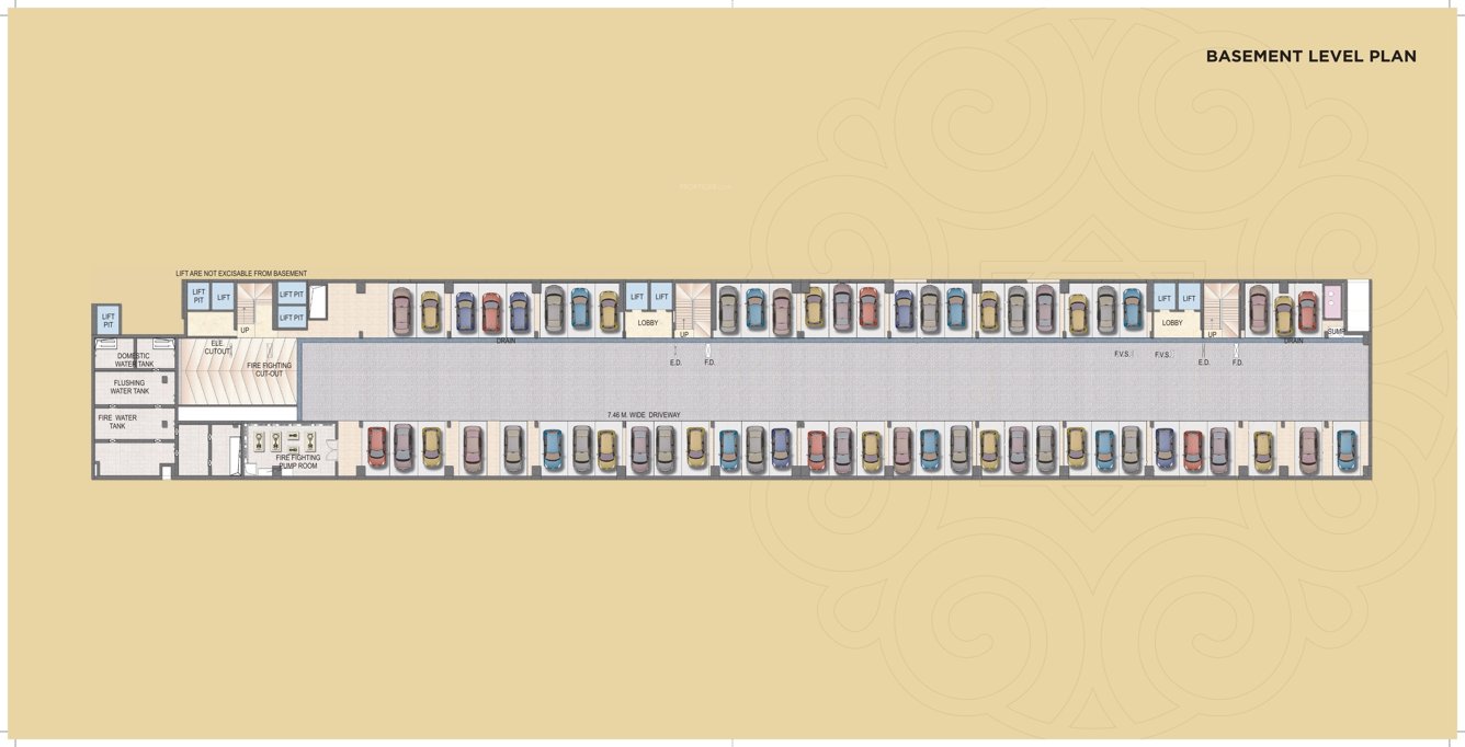  grande Triveni Majesta H Wing Basement Cluster Plan