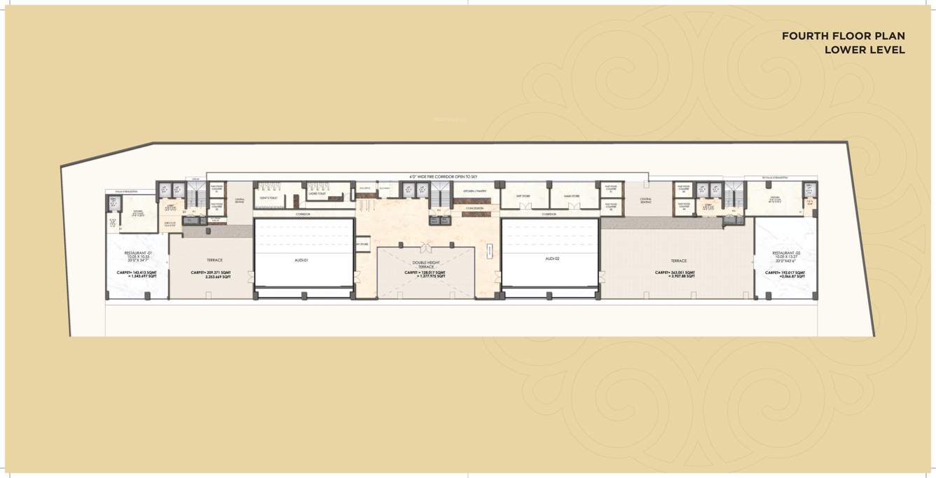  grande Triveni Majesta H Wing Cluster Plan for Lower 4th Floor