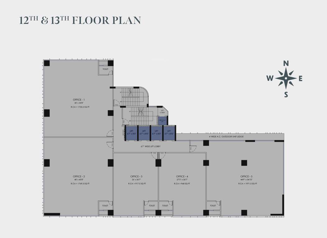  wadhwa 723 avenue Wadhwa 723 Avenue Cluster Plan from 12th to 13th Floor