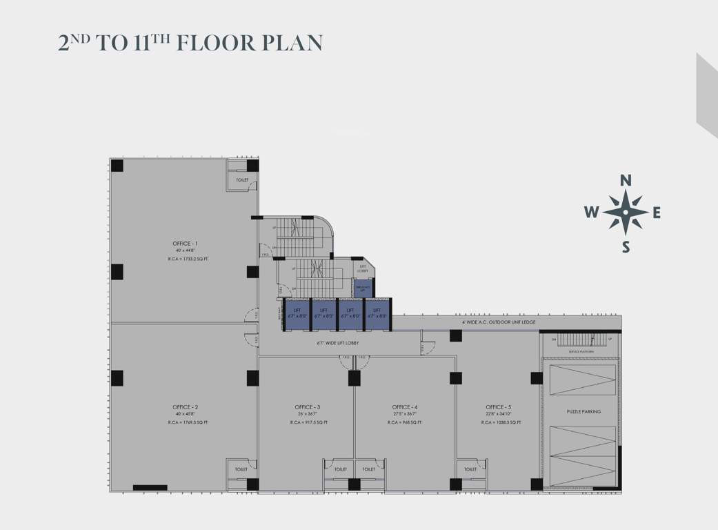  wadhwa 723 avenue Wadhwa 723 Avenue Cluster Plan from 2nd to 11th Floor