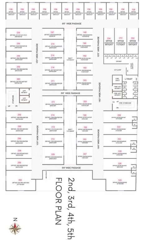  commercia Shakuntal Commercia Cluster Plan from 2nd to 5th Floor