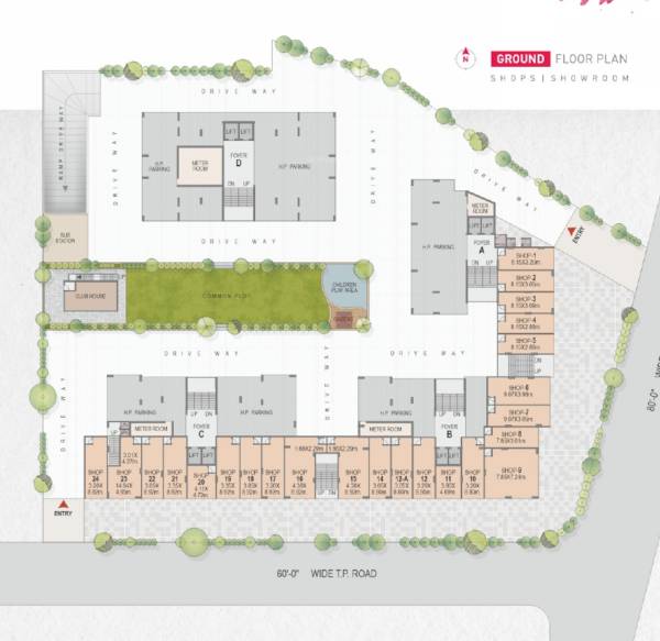 avenue Block A, Block B, Block C, Block D Cluster Plan for ground Floor