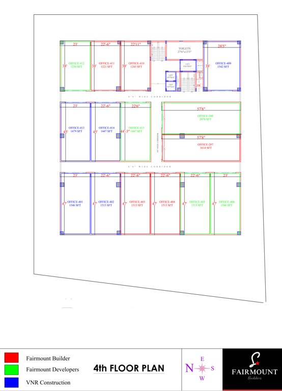  square Fairmount Square Cluster Plan For 4th Floor