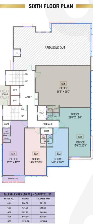  66 high street square 66 High Street Square Cluster Plan For 6th Floor