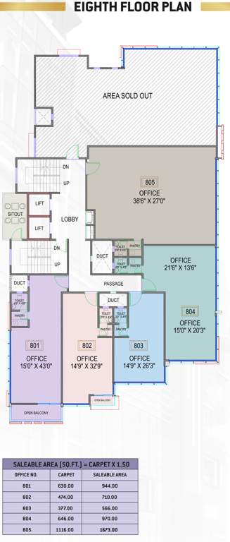  66 high street square 66 High Street Square Cluster Plan For 8th Floor