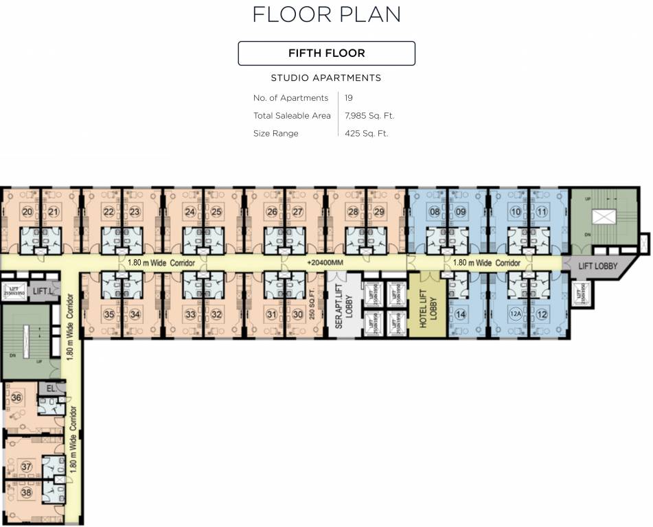 centre A Cluster Plan For 5th Floor