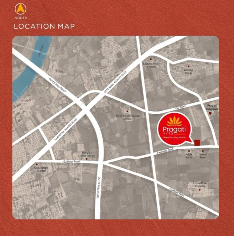 pragati villa Location Plan