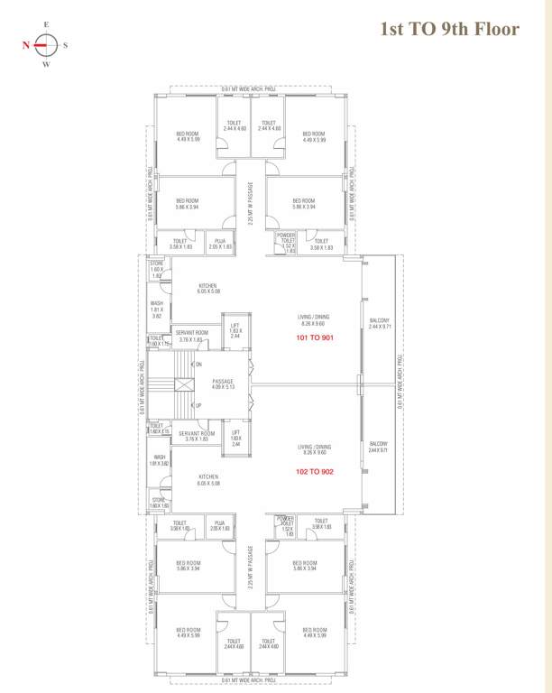 valencia 20 Valencia 20 Cluster Plan from 1st to 9th Floor