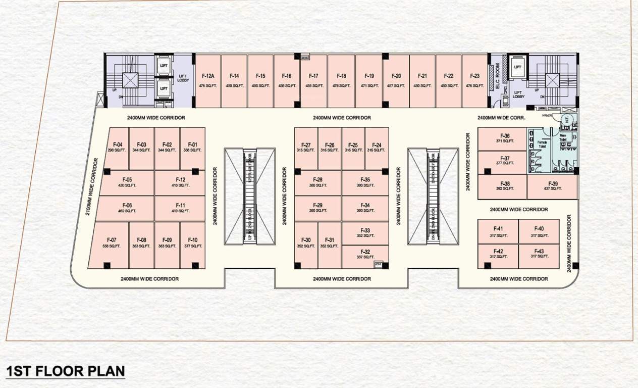 city walk Commercial Cluster Plan For 1st Floor