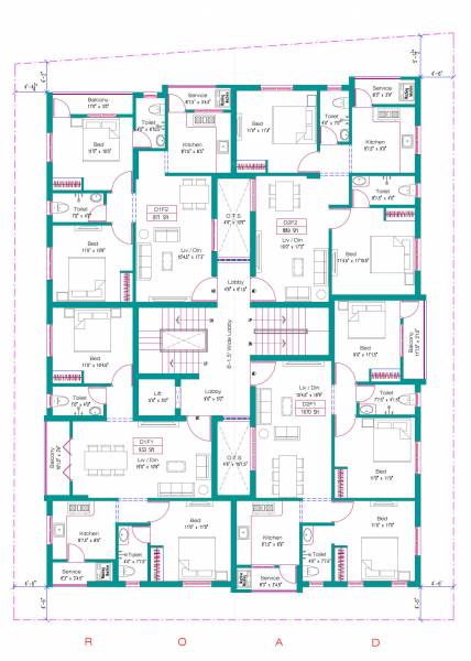  joel-nivas Joel Nivas Typical Floor Cluster Plan