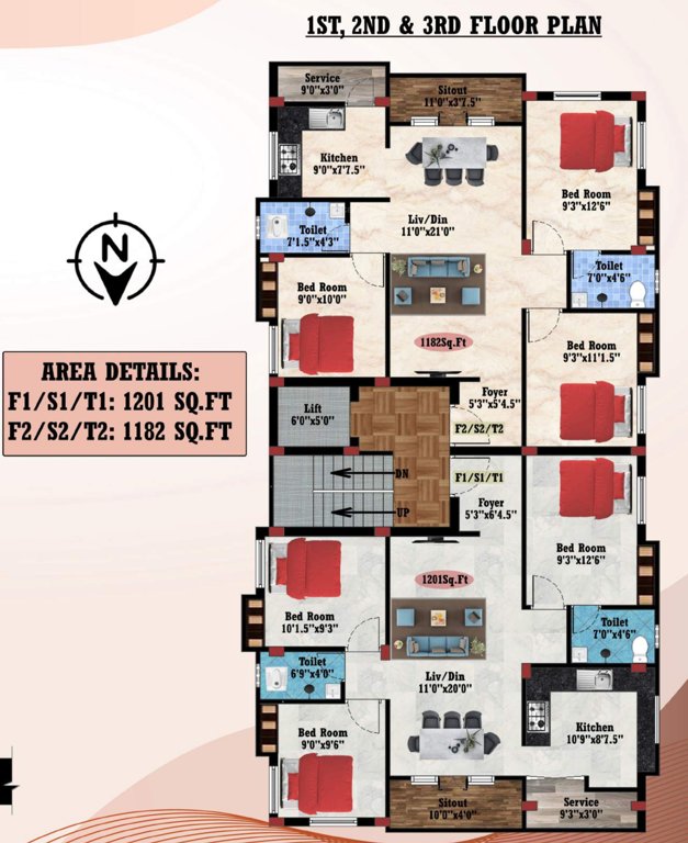  royal view Royal View Cluster Plan from 1st to 3rd Floor