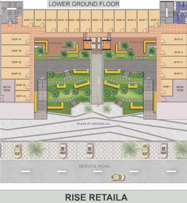 retailia Retailia 1, 2 Cluster Plan For Lower Ground Floor