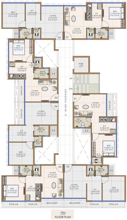  ambika niwas Ambika Niwas Cluster Plan for 7th Floor