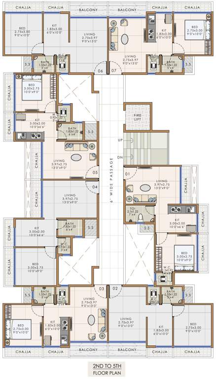  ambika niwas Ambika Niwas Cluster Plan from 2nd to 5th Floor