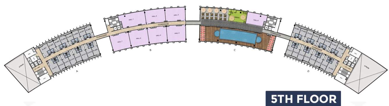  india expo plaza  C, D Cluster Plan For 5th Floor