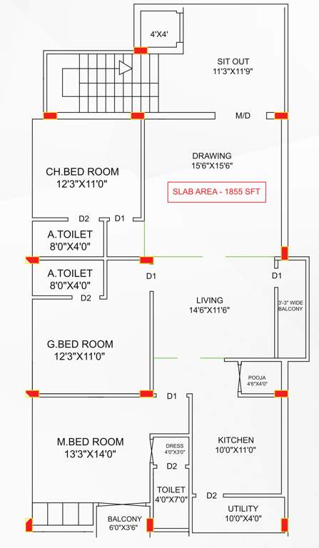  trayi nilayam Trayi Nilayam Cluster Plan from 1st to 4th Floor