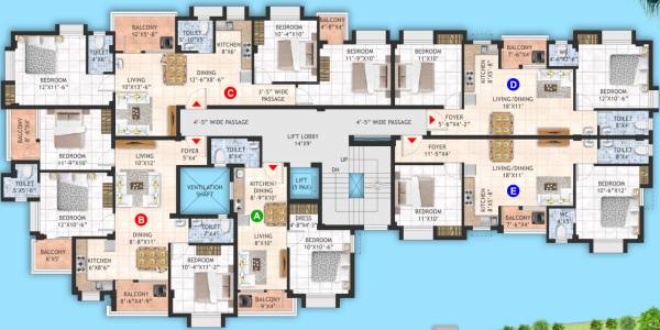 Mayurika Cluster Plan For Typical Floor Plan mayurika Mayurika Cluster Plan For Typical Floor Plan