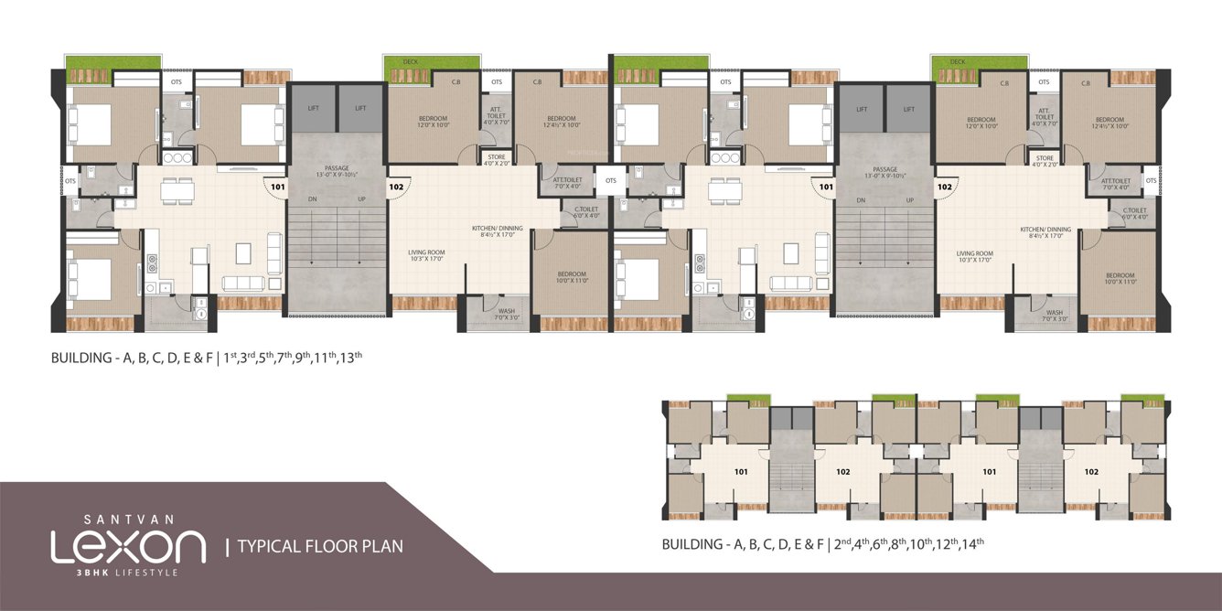  lexon Building A To F Cluster Plan for Typical Floor