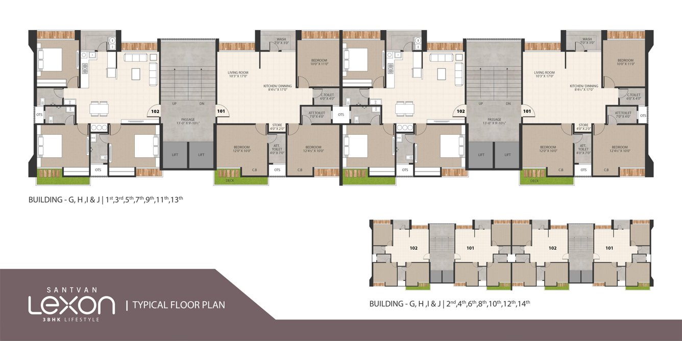  lexon Building G To J Cluster Plan for Typical Floor