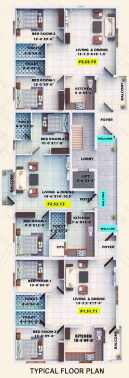  rainbow crystal Block A Typical Cluster Plan