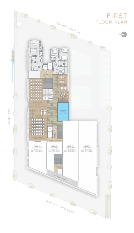  gateway Block A & B Cluster Plan for 1st Floor