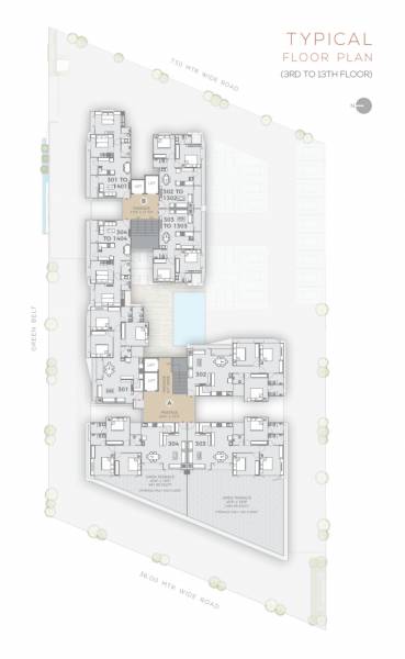  gateway Block A & B Cluster Plan from 3rd to 13th Floor