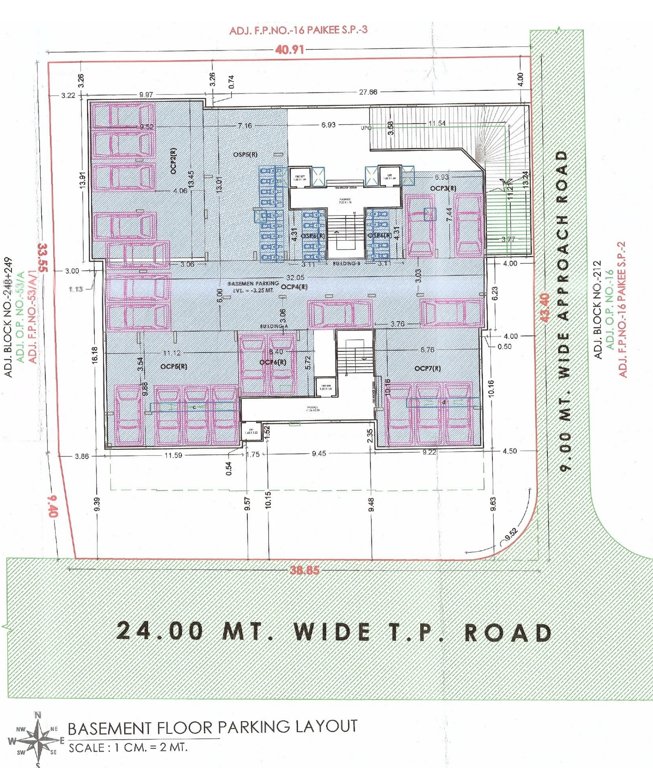  rudraa homes Block A And B Cluster Plan for Basement Floor