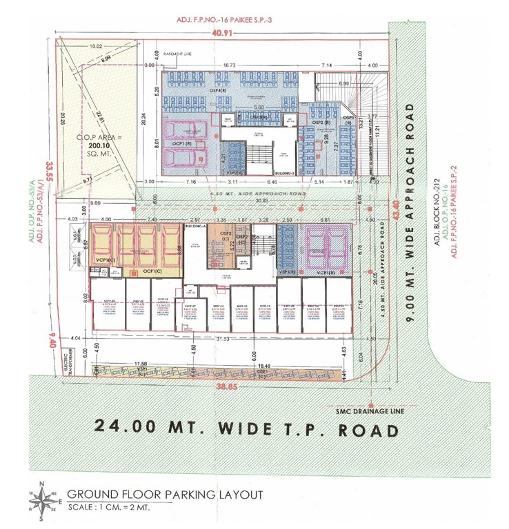  rudraa homes Block A And B Cluster Plan for ground Floor
