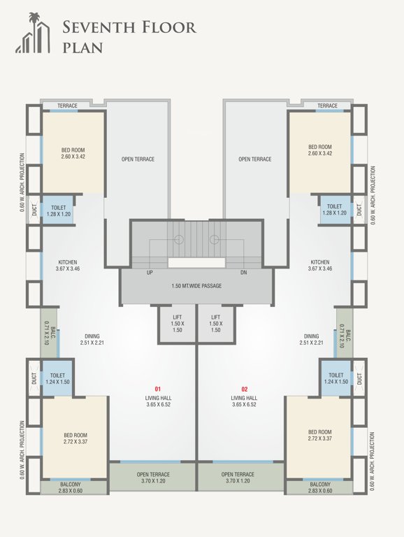  heights Heights Cluster Plan for 7th Floor