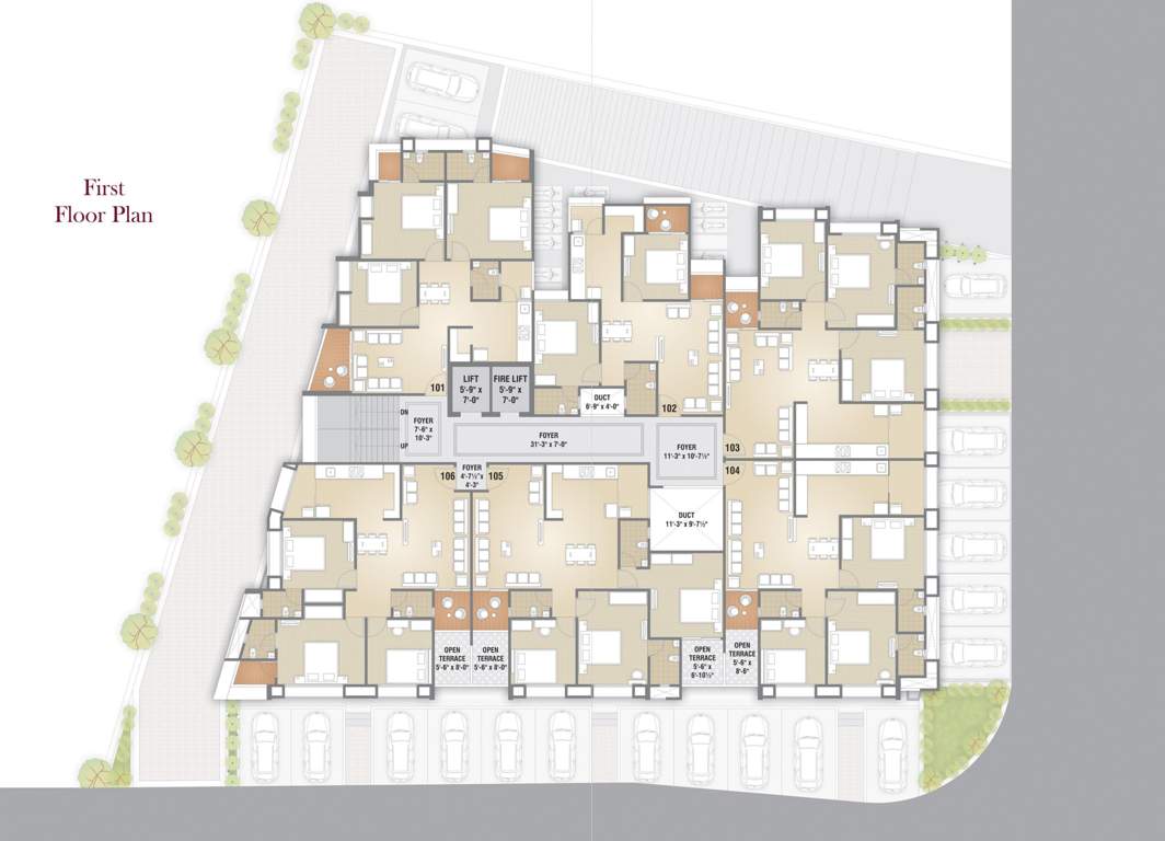  pearl Panchshil Pearl Cluster Plan For 1st Floor