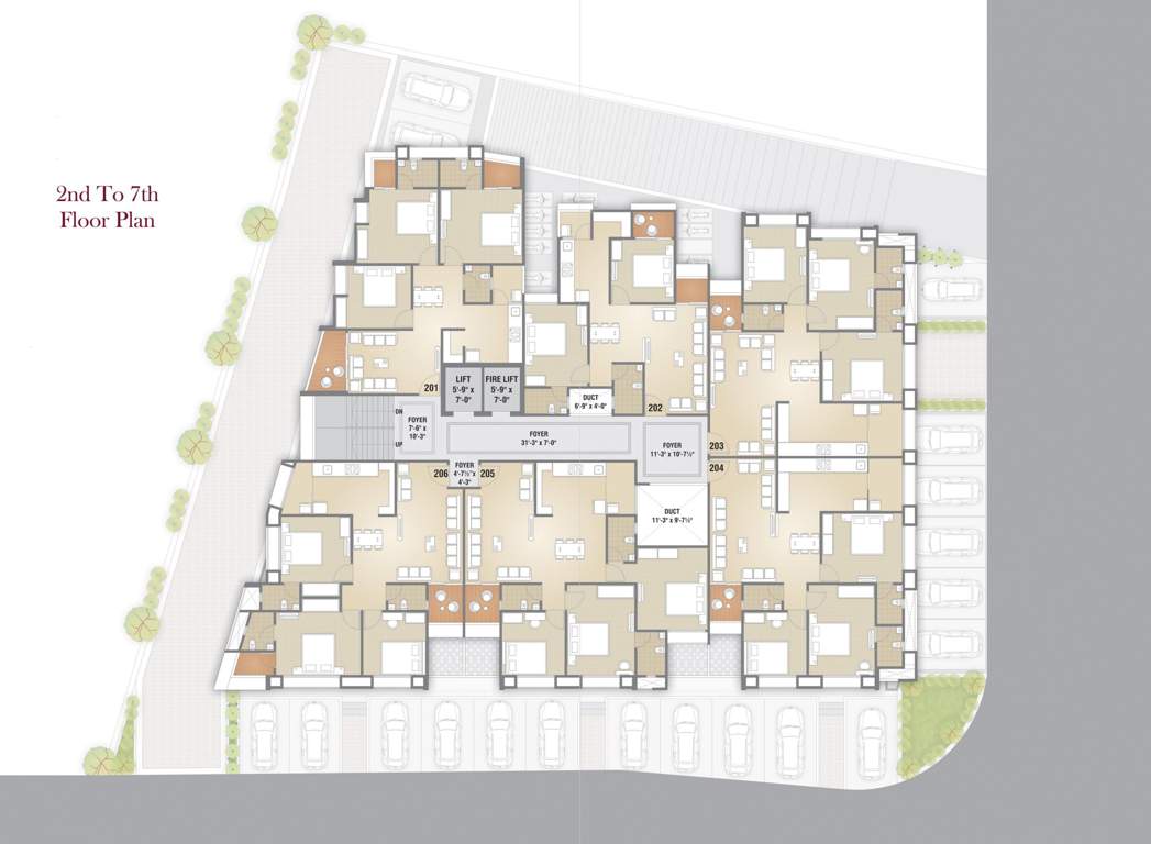  pearl Panchshil Pearl Cluster Plan From 2nd To 7th Floor