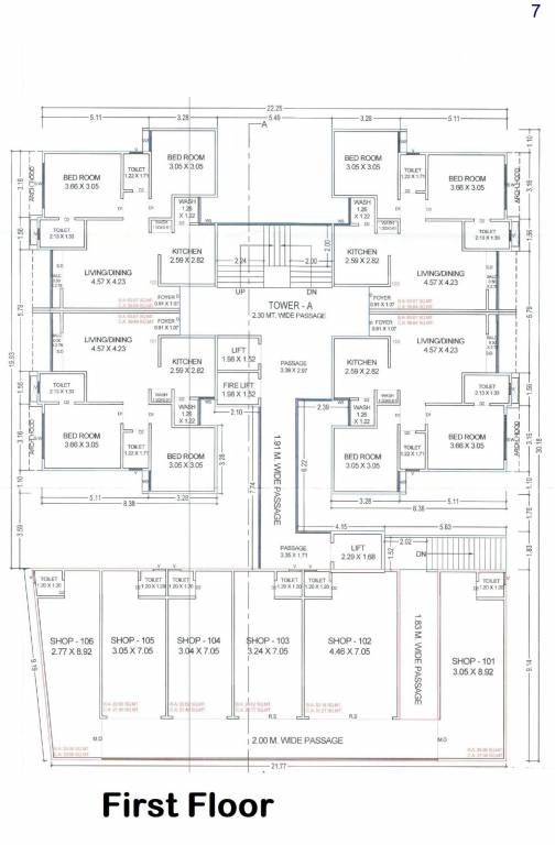 trinetra skydeck Block A Cluster Plan for 1st Floor