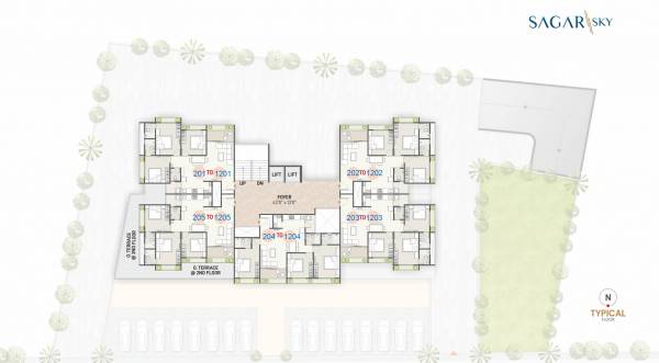  sky Sagar Sky Cluster Plan from 2nd to 12th Floor