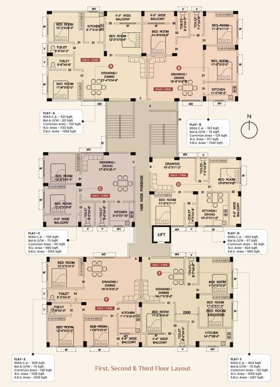  pearl homes Pearl Homes Cluster Plan from 1st to 3rd Floor