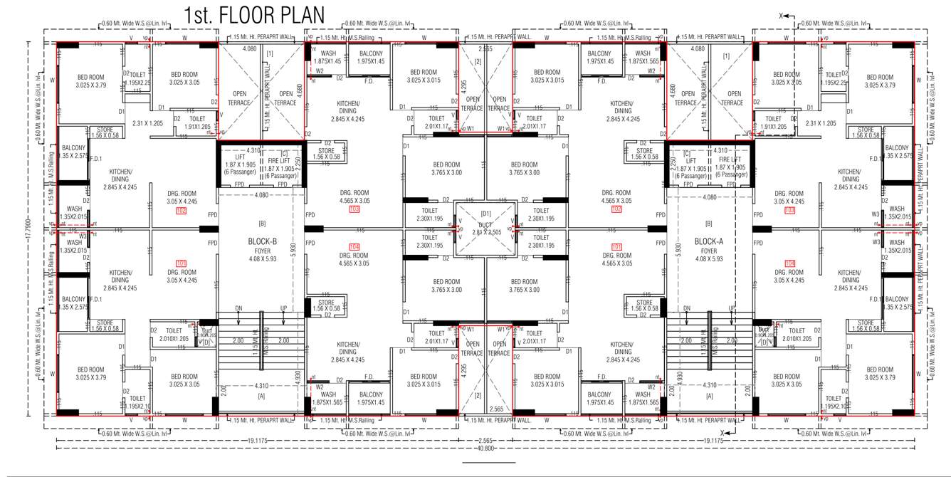  elegance Block A And B Cluster Plan for 1st Floor