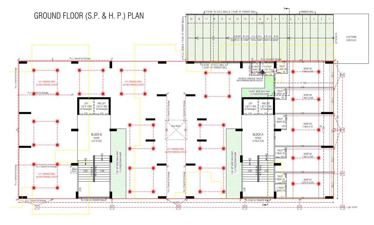  elegance Block A And B Cluster Plan for ground Floor